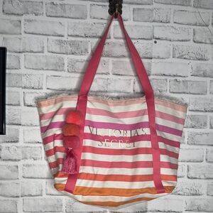 Victoria’s Secret Striped Large Tote Beach Bag